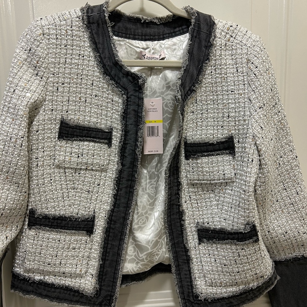 Nanette Lepore Ivory/Black Tweed - NWT